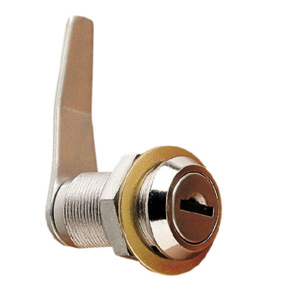 Cerradura buzón puerta madera.