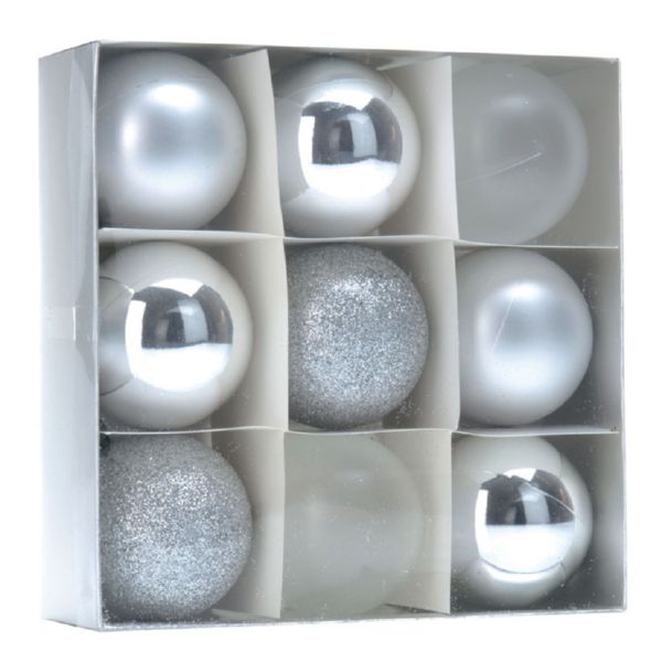 Kit 9 bolas navidad Ø 6 cm.