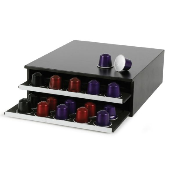 Mueble dispensador de cápsulas.